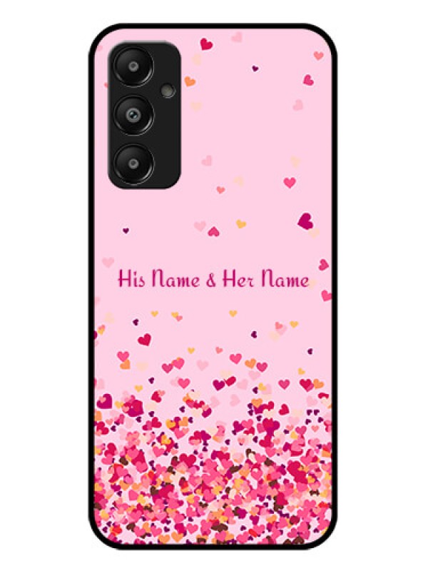 Custom Galaxy A05s Custom Glass Phone Case - Floating Hearts Design
