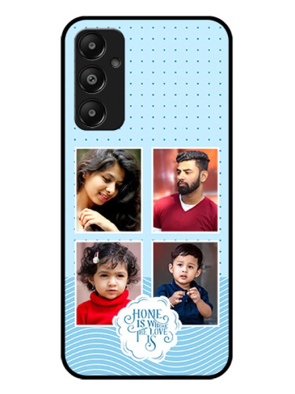 Custom Galaxy A05s Custom Glass Phone Case - Cute Love Quote With 4 Pic Upload Design