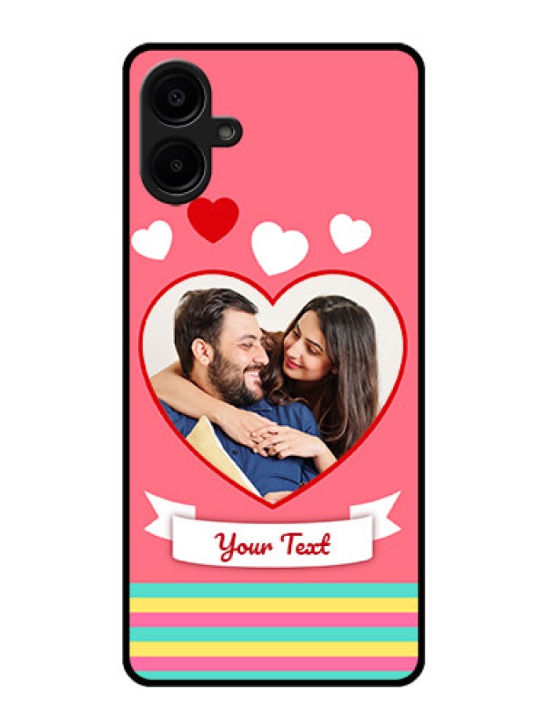 Custom Samsung Galaxy A06 Custom Glass Phone CaseLove Shapes Doodle Design