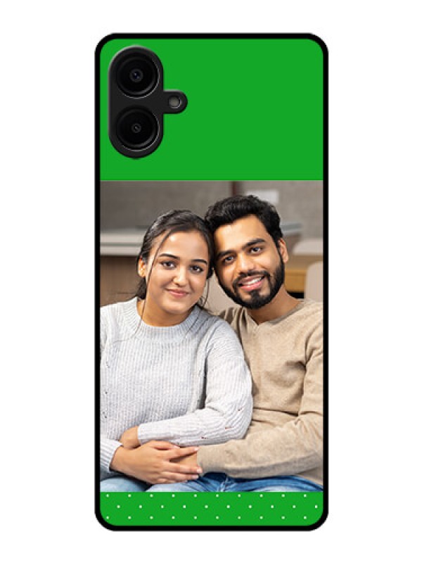 Custom Samsung Galaxy A06 Custom Glass Phone CaseGreen Pattern Design