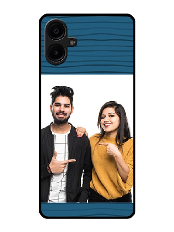 Custom Samsung Galaxy A06 Custom Glass Phone CaseBlue Pattern Cover Design
