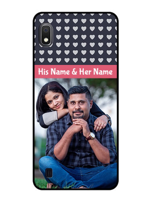 Custom Galaxy A10 Custom Glass Mobile Case - Love Symbols Design