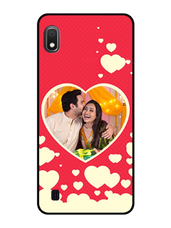 Custom Galaxy A10 Custom Glass Mobile Case - Love Symbols Phone Cover Design