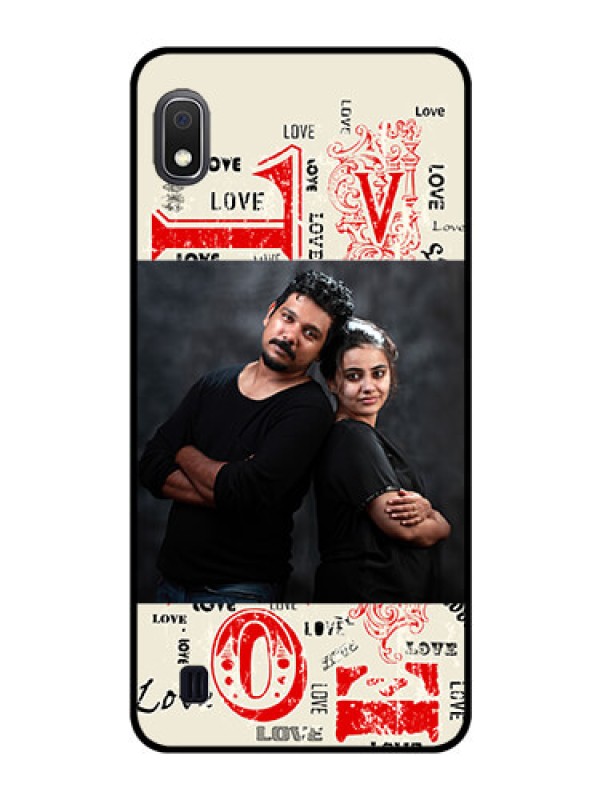 Custom Galaxy A10 Photo Printing on Glass Case - Trendy Love Design Case