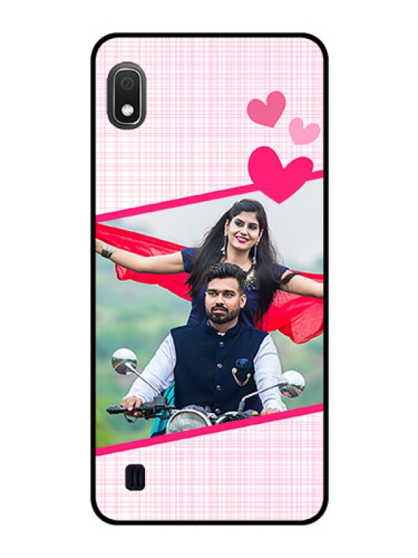 Custom Galaxy A10 Custom Glass Phone Case - Love Shape Heart Design