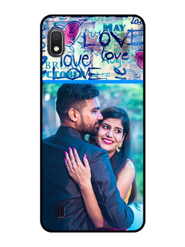 Custom Galaxy A10 Custom Glass Mobile Case - Colorful Love Design