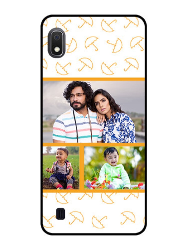 Custom Galaxy A10 Custom Glass Mobile Case - Yellow Pattern Design