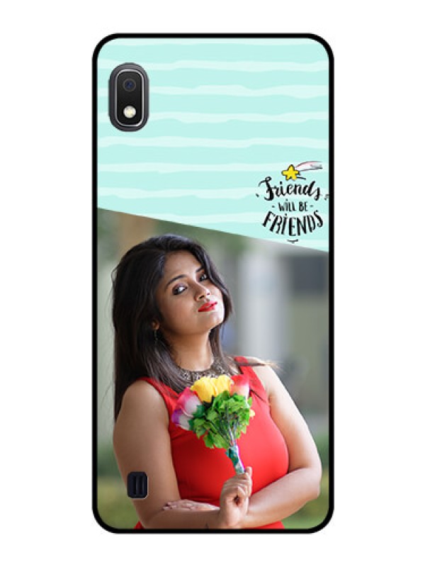 Custom Galaxy A10 Custom Glass Phone Case - Friends Picture Icon Design