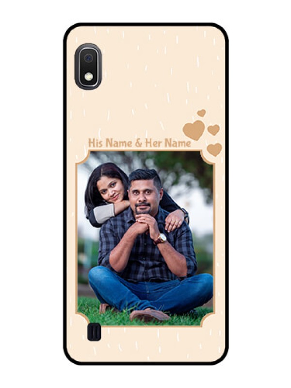 Custom Galaxy A10 Custom Glass Phone Case - with confetti love design 