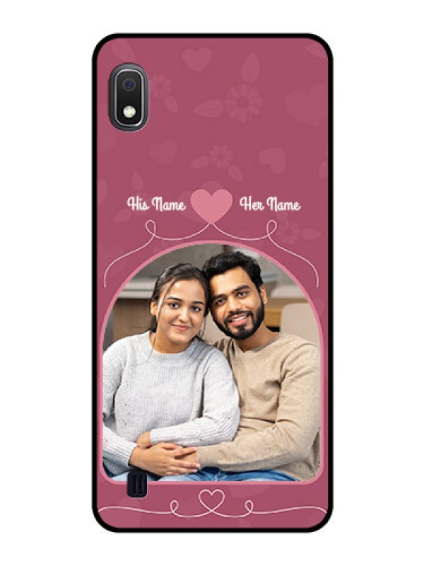 Custom Galaxy A10 Photo Printing on Glass Case - Love Floral Design