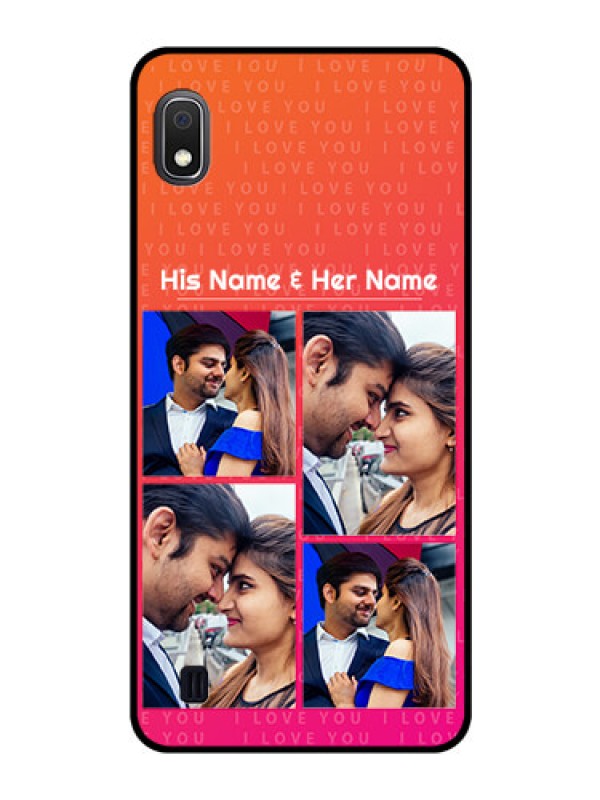 Custom Galaxy A10 Custom Glass Phone Case - I Love You Pink Design