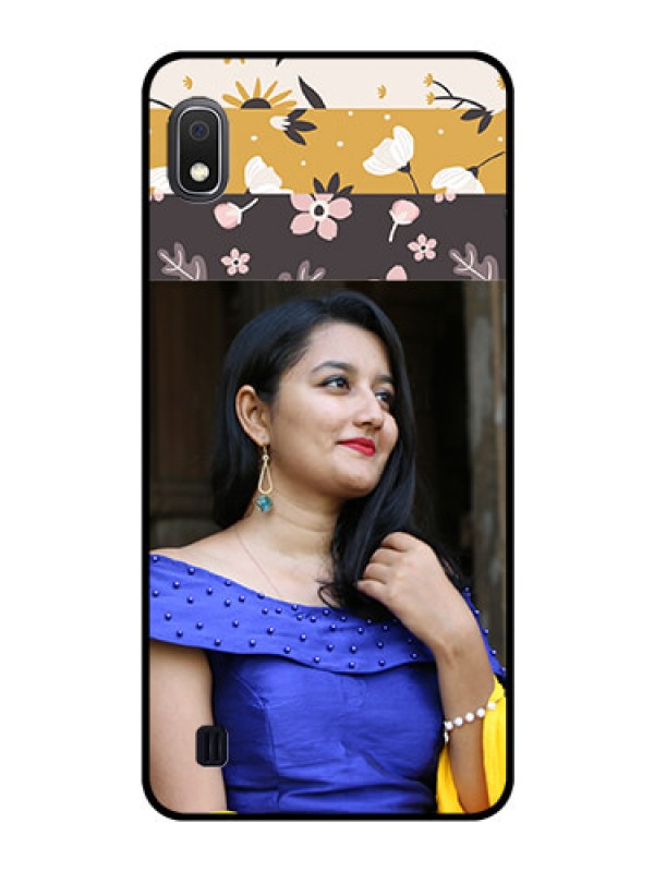 Custom Galaxy A10 Custom Glass Phone Case - Stylish Floral Design