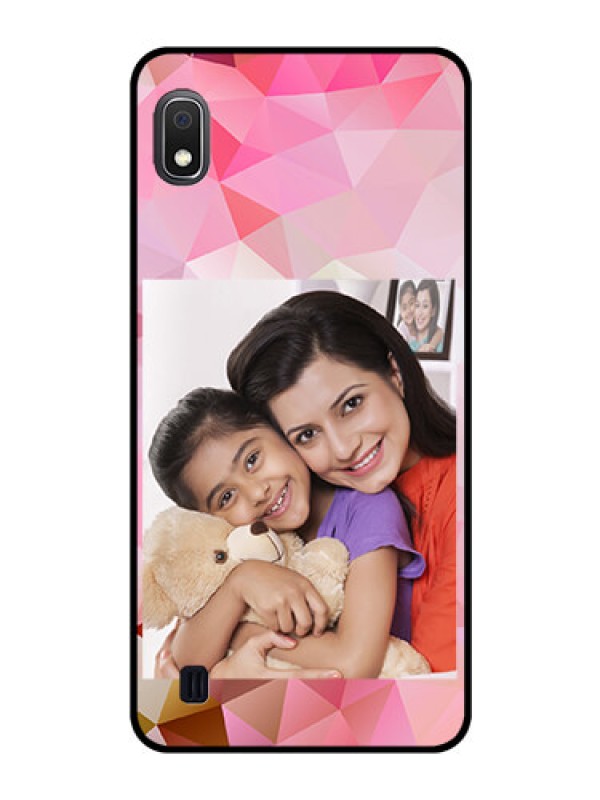 Custom Galaxy A10 Photo Printing on Glass Case - Abstract Triangle Design