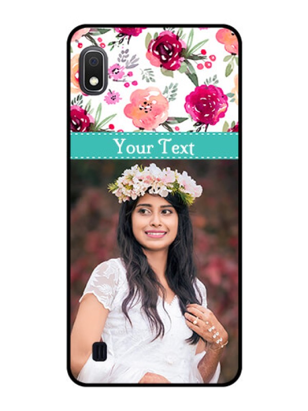 Custom Galaxy A10 Custom Glass Phone Case - Watercolor Floral Design