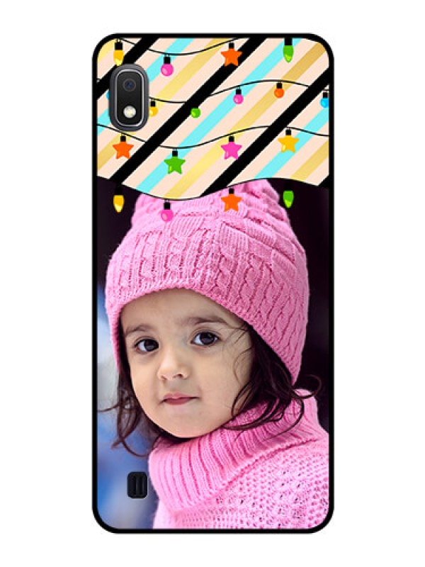 Custom Galaxy A10 Custom Glass Mobile Case - Lights Hanging Design