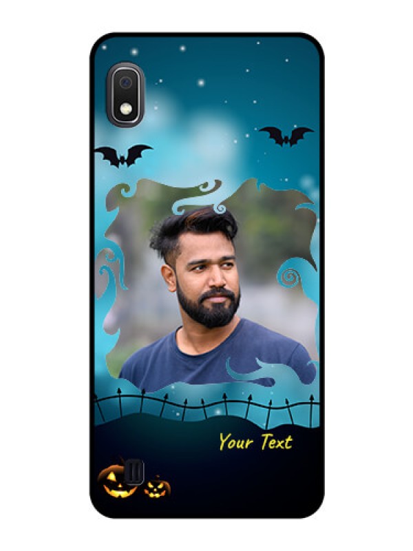Custom Galaxy A10 Custom Glass Phone Case - Halloween frame design