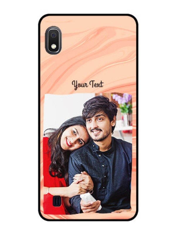 Custom Galaxy A10 Personalized Glass Phone Case - Marble Texture Design