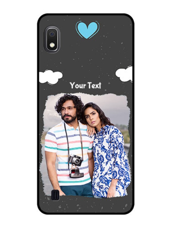 Custom Galaxy A10 Custom Glass Phone Case - Splashes with love doodles Design