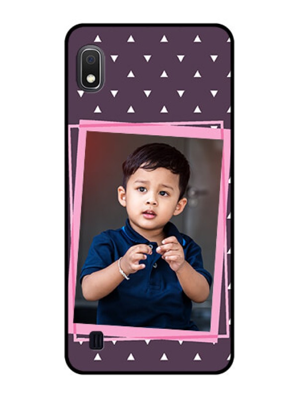 Custom Galaxy A10 Custom Glass Mobile Case - Triangle Pattern Dotted Design