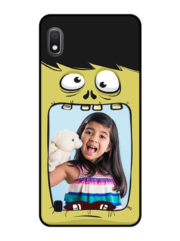 Custom Galaxy A10 Personalized Glass Phone Case - Cartoon monster back case Design