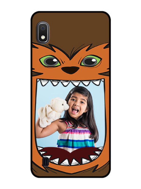 Custom Galaxy A10 Photo Printing on Glass Case - Owl Monster Back Case Design