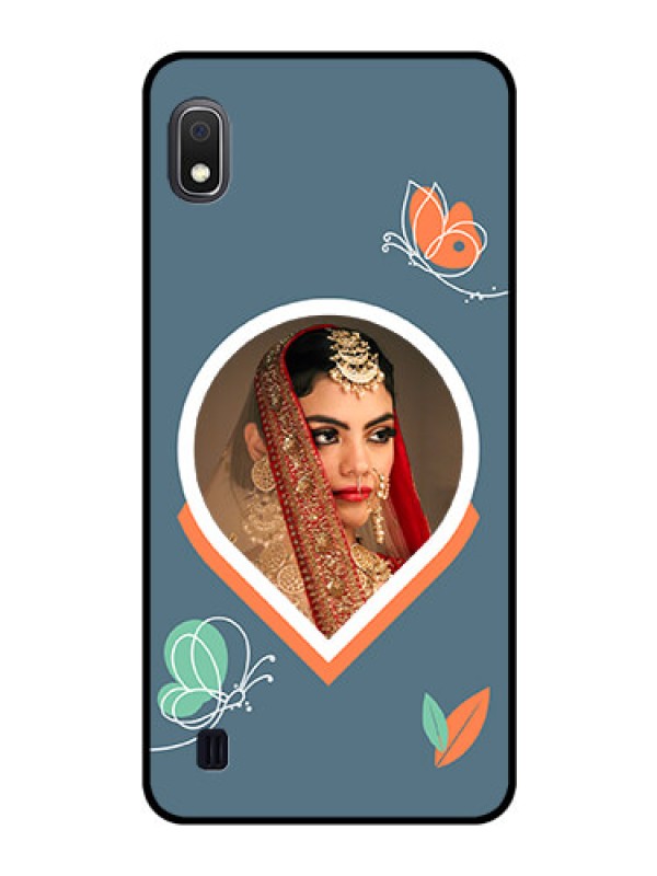 Custom Galaxy A10 Custom Glass Mobile Case - Droplet Butterflies Design