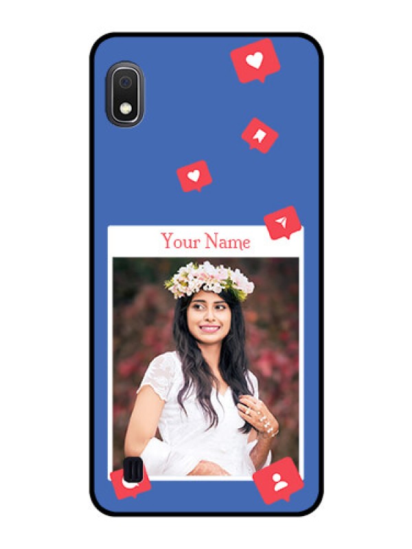 Custom Galaxy A10 Custom Glass Phone Case - Like Share And Comment Design