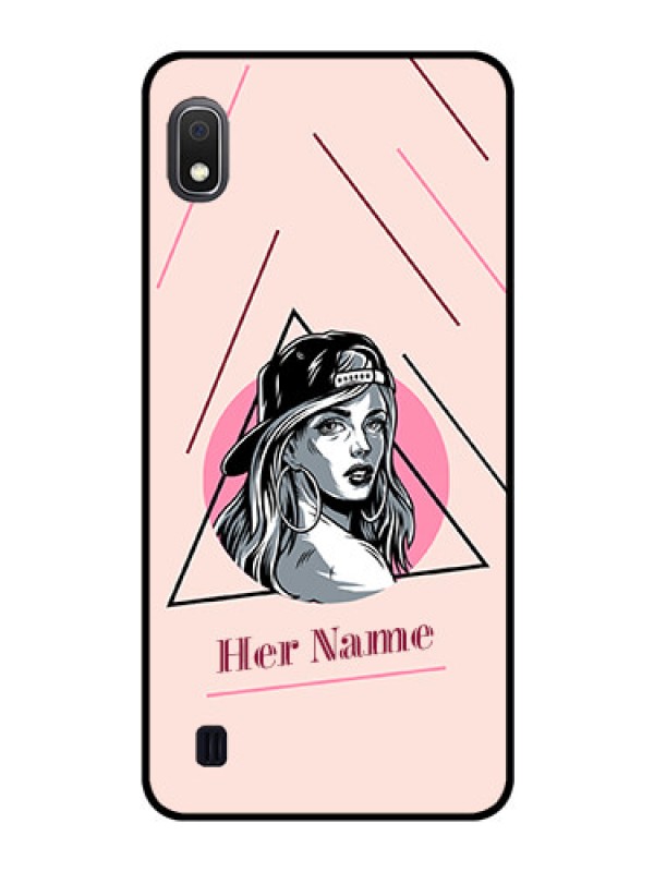 Custom Galaxy A10 Personalized Glass Phone Case - Rockstar Girl Design