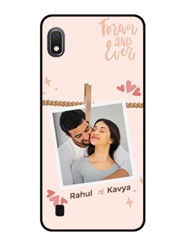 Custom Galaxy A10 Custom Glass Phone Case - Forever and ever love Design