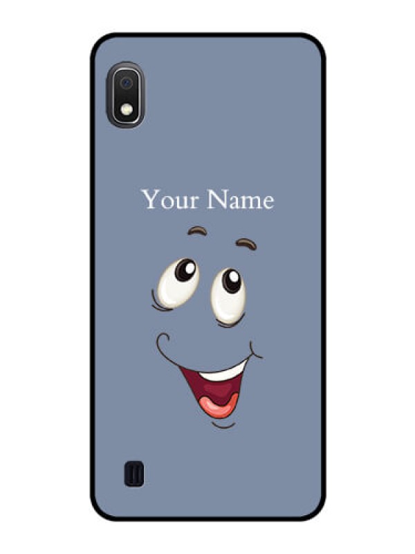 Custom Galaxy A10 Photo Printing on Glass Case - Laughing Cartoon Face Design