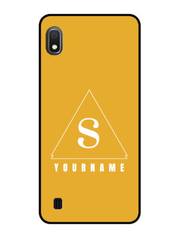Custom Galaxy A10 Personalized Glass Phone Case - simple triangle Design