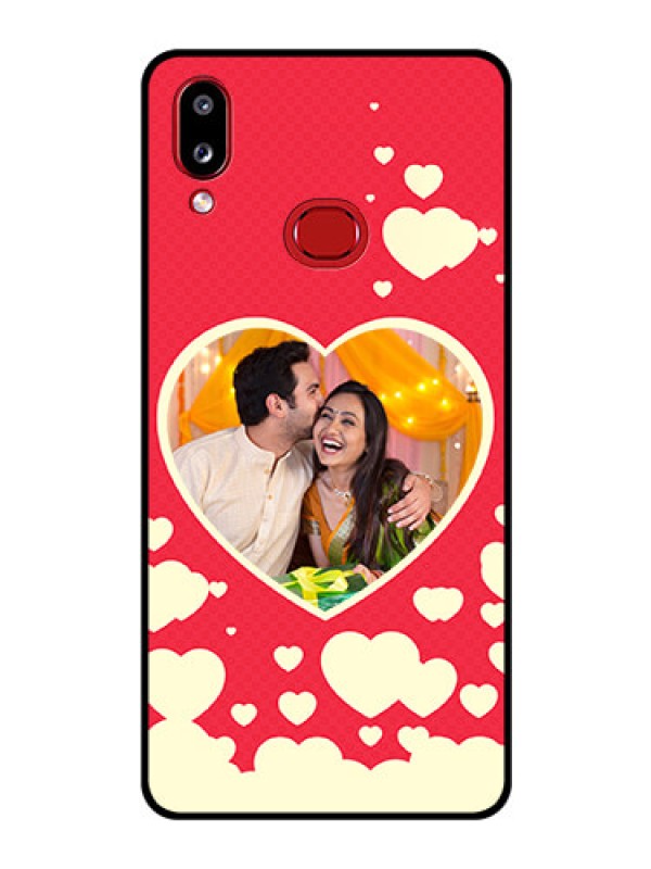 Custom Galaxy A10s Custom Glass Mobile Case - Love Symbols Phone Cover Design