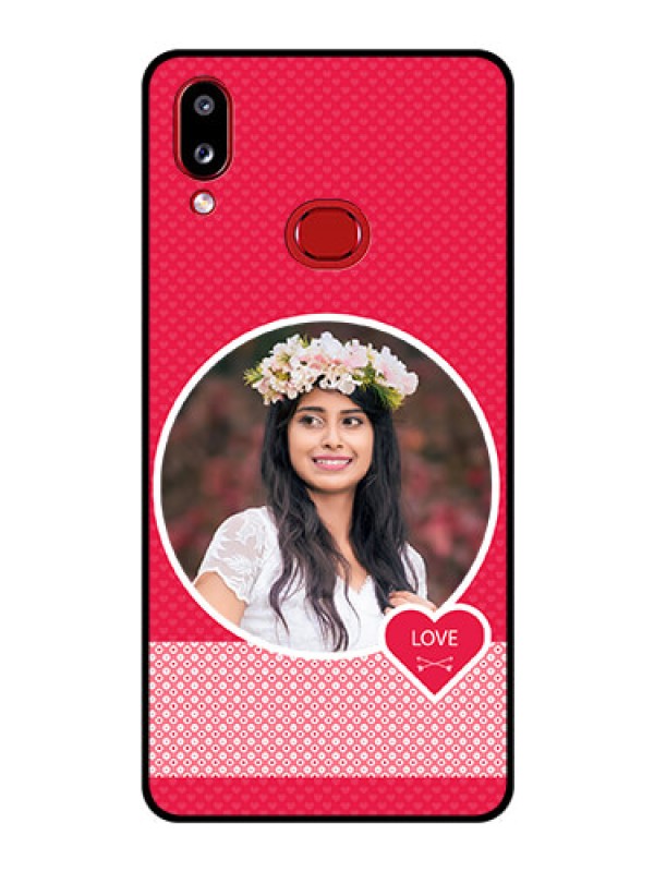 Custom Galaxy A10s Personalised Glass Phone Case - Pink Pattern Design