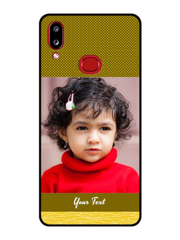 Custom Galaxy A10s Custom Glass Phone Case - Simple Green Color Design