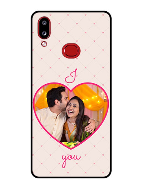 Custom Galaxy A10s Custom Glass Mobile Case - Heart Shape Design