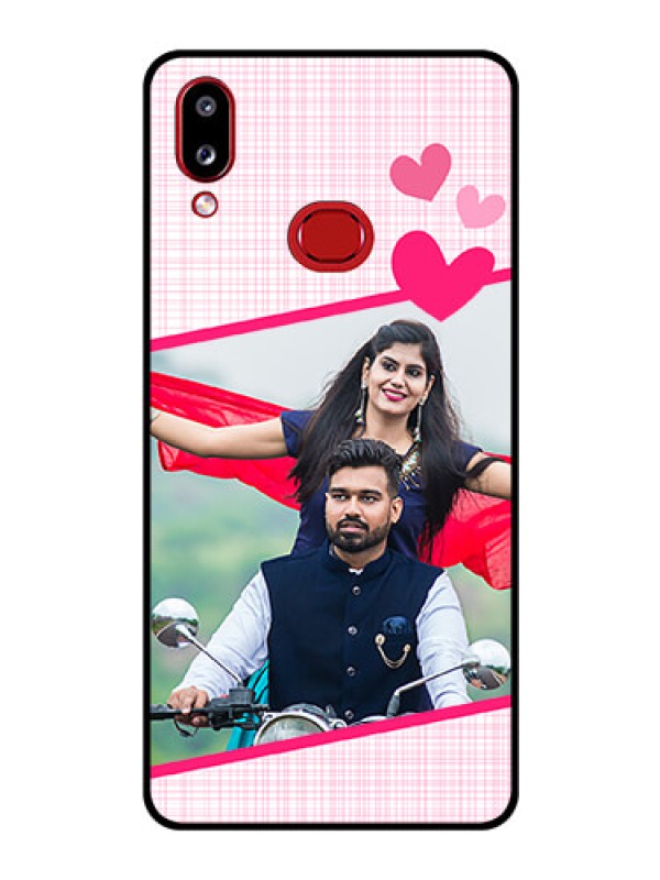 Custom Galaxy A10s Custom Glass Phone Case - Love Shape Heart Design