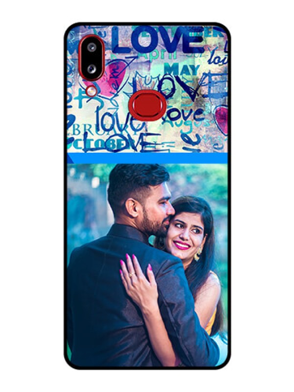 Custom Galaxy A10s Custom Glass Mobile Case - Colorful Love Design