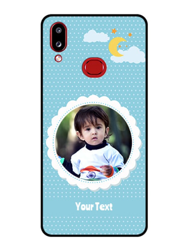Custom Galaxy A10s Personalised Glass Phone Case - Violet Pattern Design