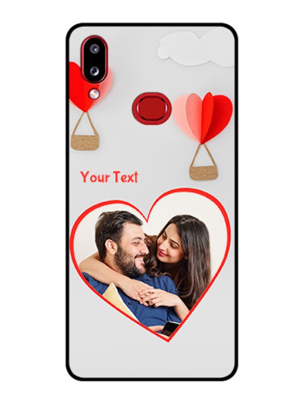 Custom Galaxy A10s Custom Glass Mobile Case - Parachute Love Design