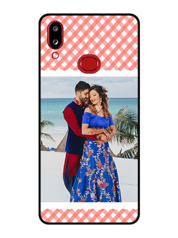 Custom Galaxy A10s Personalized Glass Phone Case - Pink Pattern Design