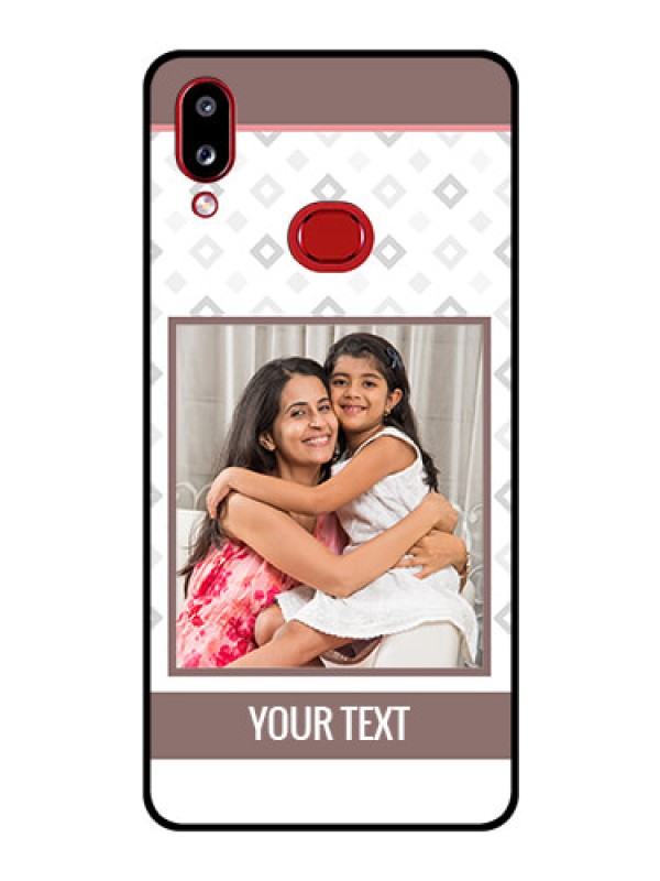 Custom Galaxy A10s Photo Printing on Glass Case - Simple Diamond Design