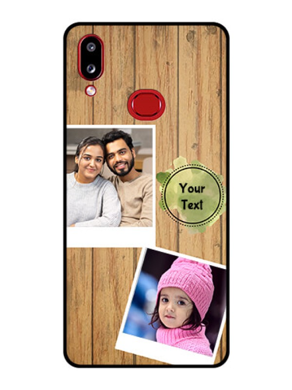 Custom Galaxy A10s Custom Glass Phone Case - Wooden Texture Design