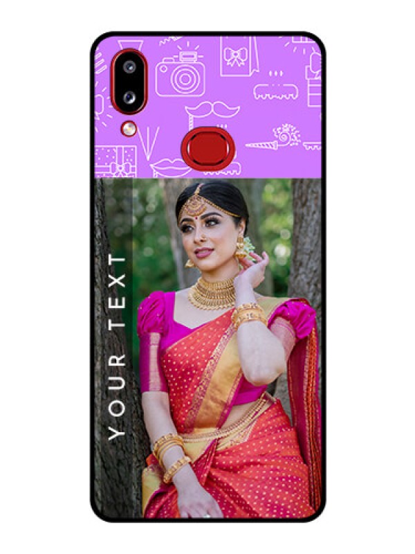 Custom Galaxy A10s Custom Glass Mobile Case - Birthday Icons Design