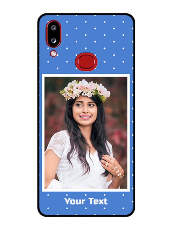 Custom Galaxy A10s Photo Printing on Glass Case - Polka dots design