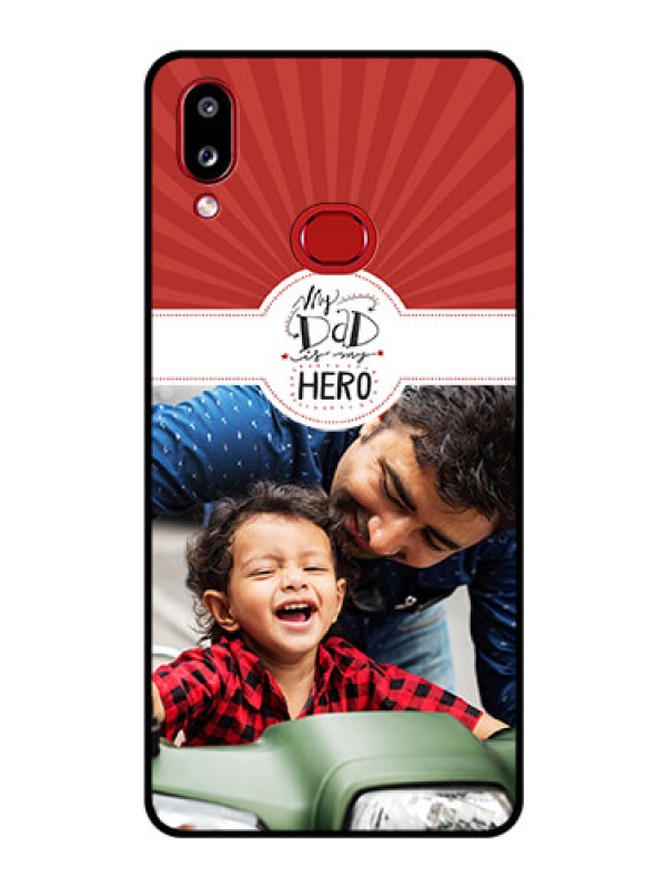Custom Galaxy A10s Photo Printing on Glass Case - My Dad Hero Design
