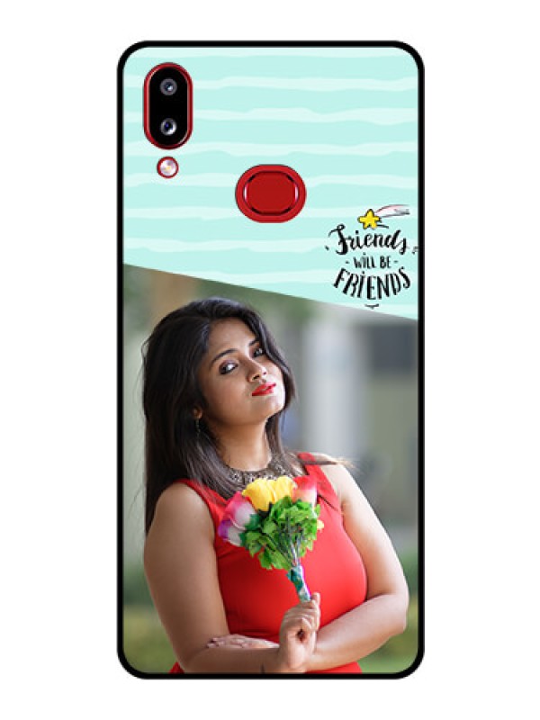 Custom Galaxy A10s Custom Glass Phone Case - Friends Picture Icon Design