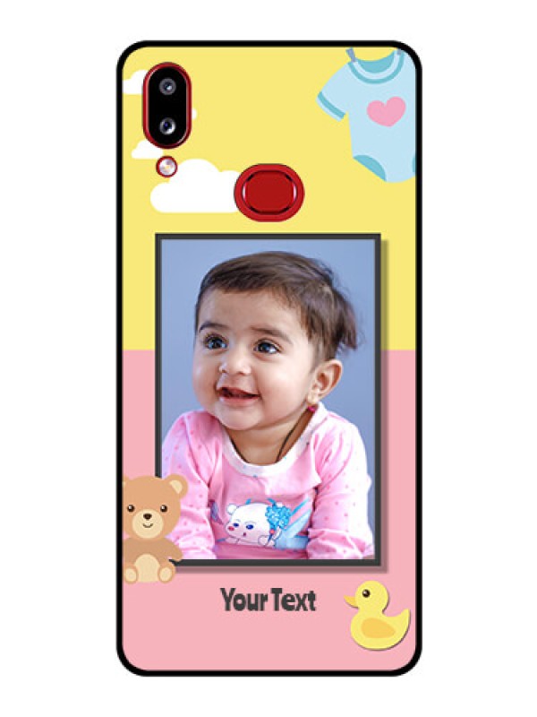 Custom Galaxy A10s Photo Printing on Glass Case - Kids 2 Color Design