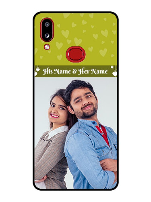 Custom Galaxy A10s Custom Glass Phone Case - You & Me Heart Design