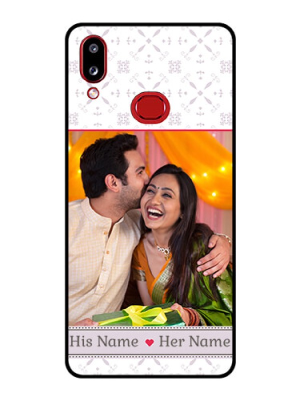 Custom Galaxy A10s Custom Glass Mobile Case - with Photo and Ethnic Design