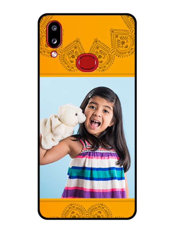 Custom Galaxy A10s Personalized Glass Phone Case - Photo Wedding Design 